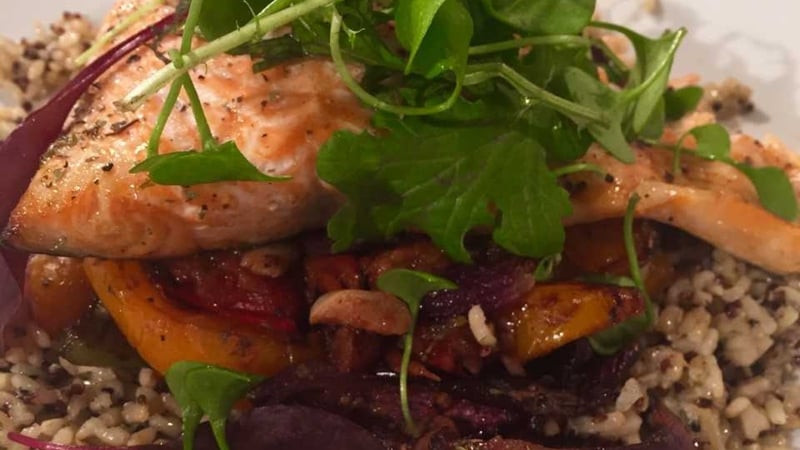 Pinnock's Mediterranean Salmon Tray Bake