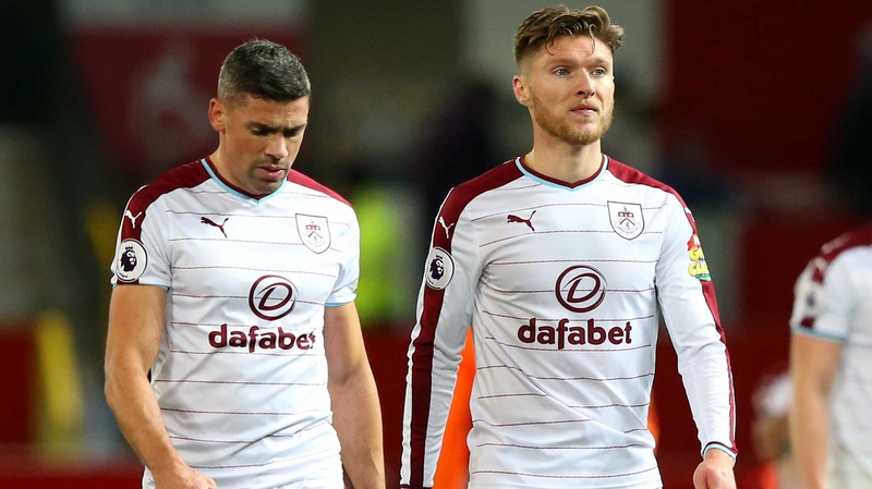 Jon Walters (L) with Jeff Hendrick after Burnley's St Stephen's Day draw at Old Trafford