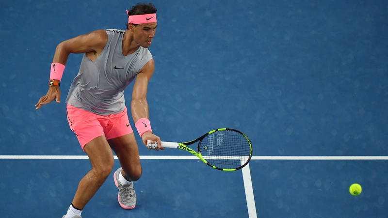 Nadal in action in the fourth round of the Australian Open.