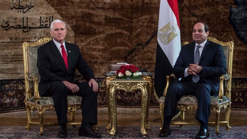 Mr Pence said the US would support a two-state solution in a meeting with Egyptian President Abdel Fattah al-Sisi