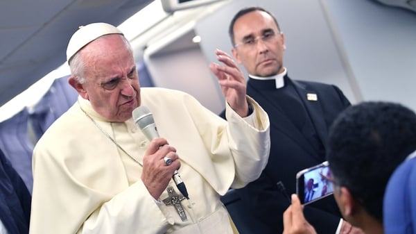 Pope Francis made his comments as he returned to the Vatican from South America