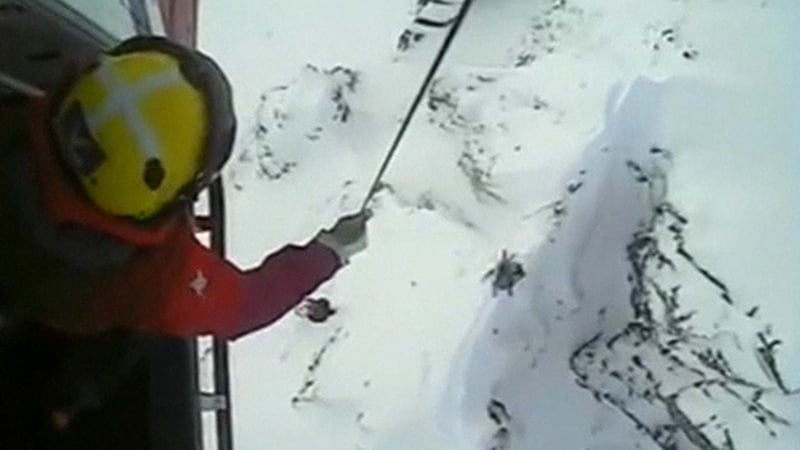 A coastguard helicopter found the duo perched by a steep drop shortly after 8.30am on Saturday