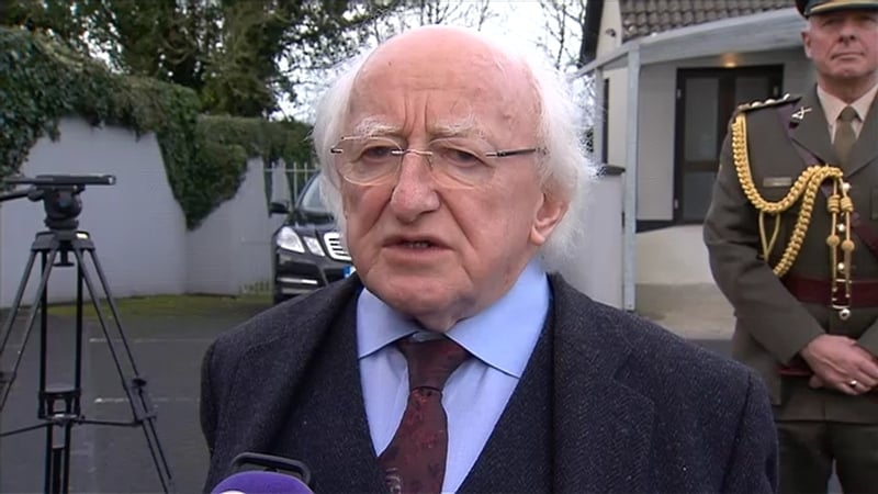 President Higgins attends the removal in Ballyneety
