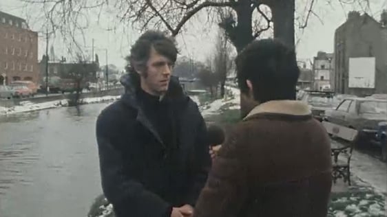 Father Alan Kiely is interviewed by an RTÉ reporter in Dublin (1978)