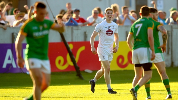 Daniel Flynn celebrates scoring Kildare's second goal during the Leinster semi-final win over Meath last year
