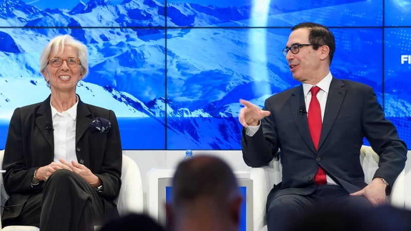 IMF chief Christine Lagarde and US Treasury Secretary Steven Mnuchin discuss bitcoin at Davos