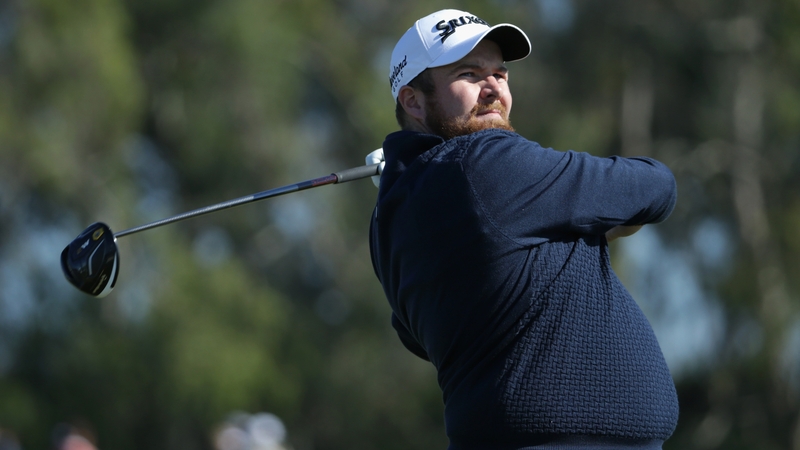 Shane Lowry hits his tee shot at the 14th hole on his opening round at Torrey Pines