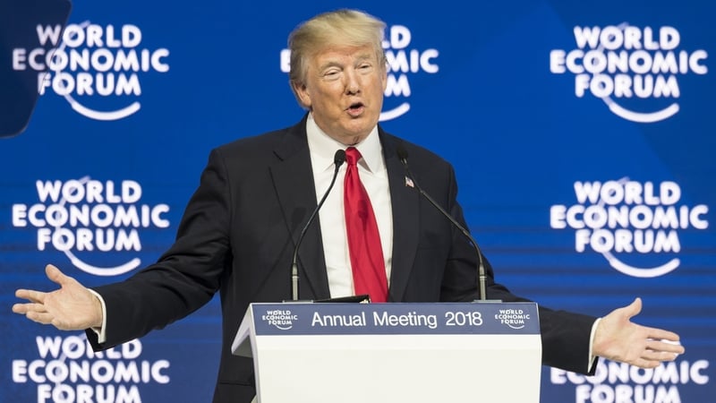 Donald Trump speaking at the World Economic Forum in Davos