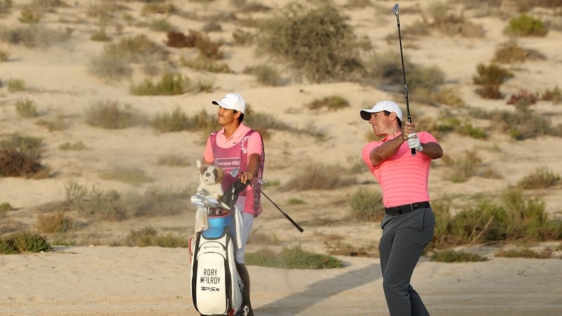 Rory McIlroy has still six holes to play in his second round