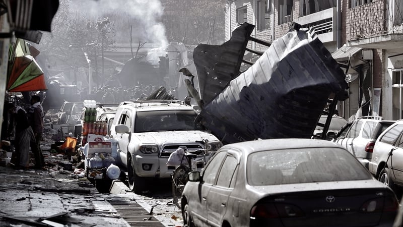 The bomb targeted a busy area of Kabul city centre that is home to several foreign embassies
