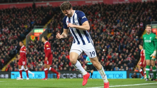 Jay Rodriguez scored twice at Anfield