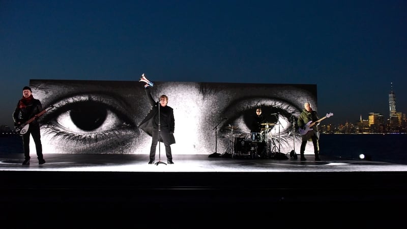 U2 rock New York Harbor