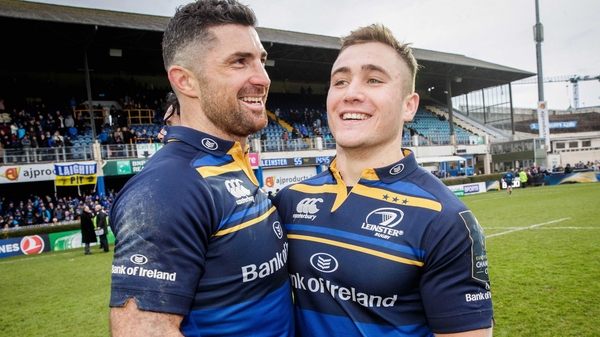 Rob Kearney (L) with Jordan Larmour