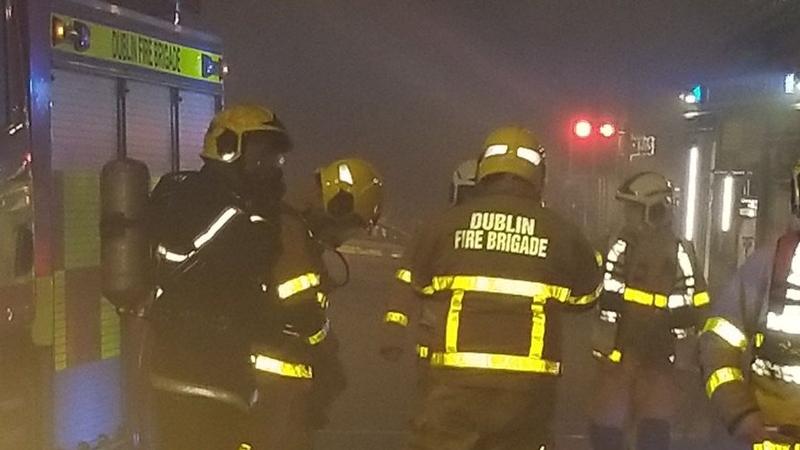 Eight fire brigade units attended the scene of the outbreak at Bancroft Hall (Pic Dublin Fire Brigade)