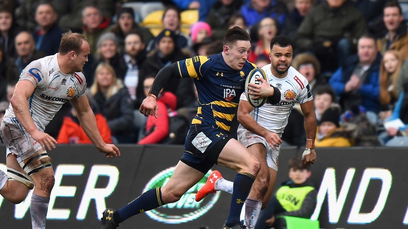 Josh Adams in action for Worcester