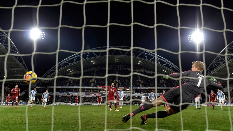 Mohamed Salah converts from the penalty spot
