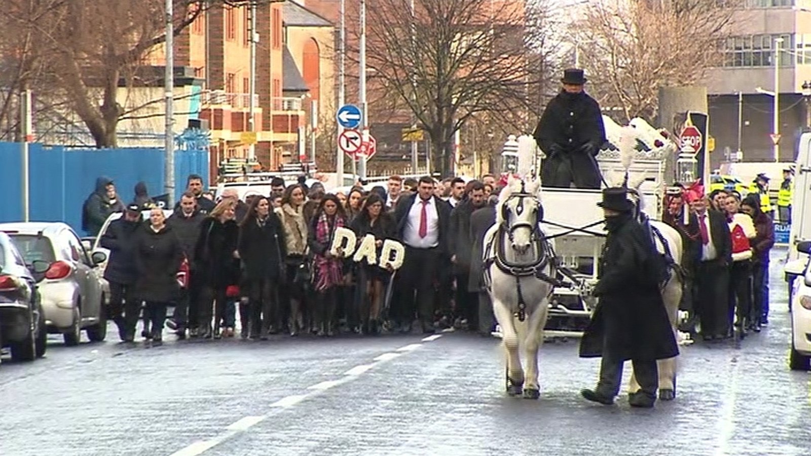 Derek Hutch's funeral passed off peacefully on Wednesday.