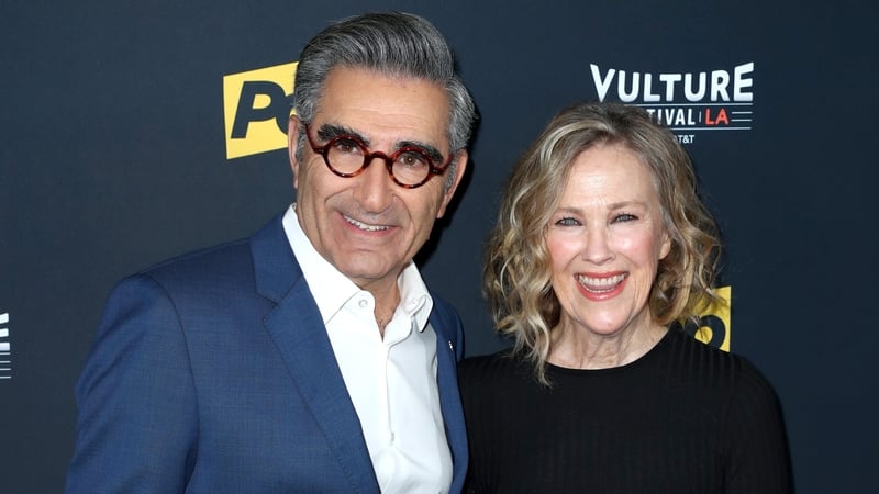 Catherine O'Hara with Schitt's Creek co-star Eugene Levy