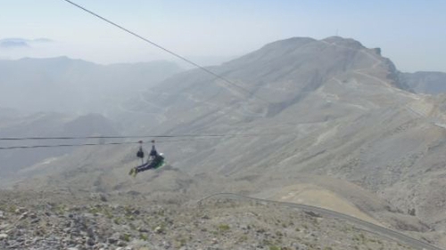 The zip line opened to the public today
