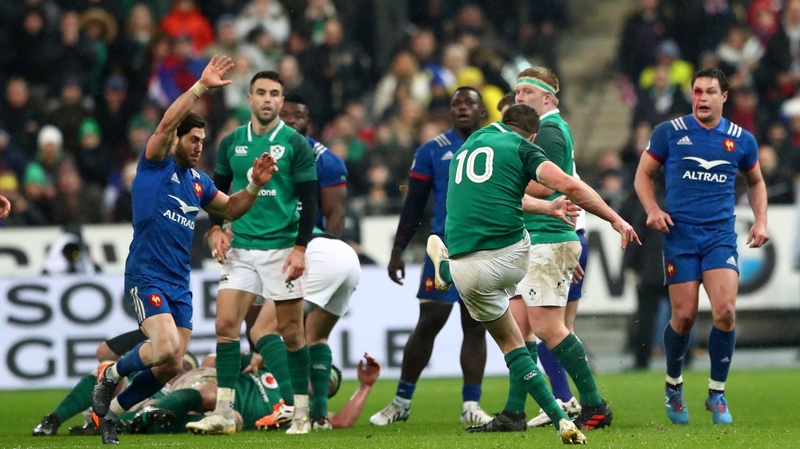 Johnny Sexton with that vital drop goal in Paris