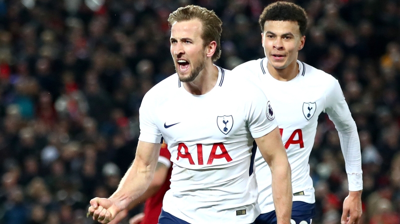 Harry Kane celebrates his 94th-minute equaliser