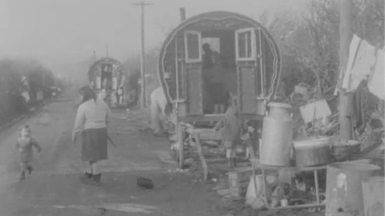 Traveller campsite, Castleisland, County Kerry (1968)