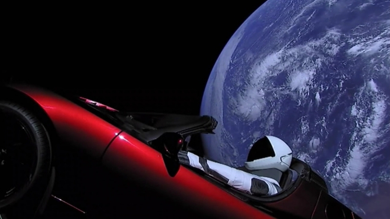 The Falcon Heavy sent a cherry red Tesla roadster into an orbit around Mars