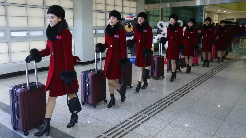 A North Korean delegation arrive in South Korea for the games