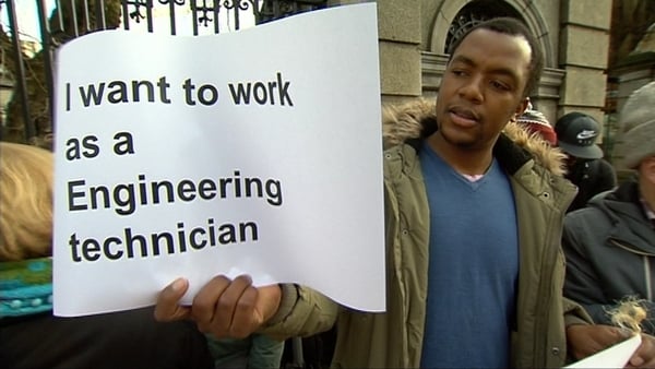 The Movement of Asylum Seekers in Ireland have taken their campaign for the right to work to Leinster House