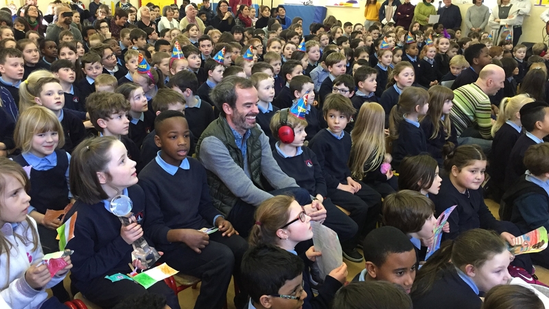 Gary Thornton got a hero's welcome on his return to work at Claddagh National School