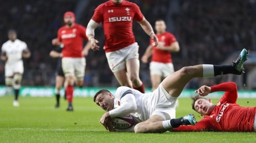Jonny May goes over for England