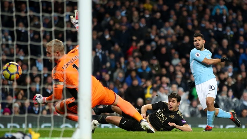 Sergio Aguero scores Manchester City's third