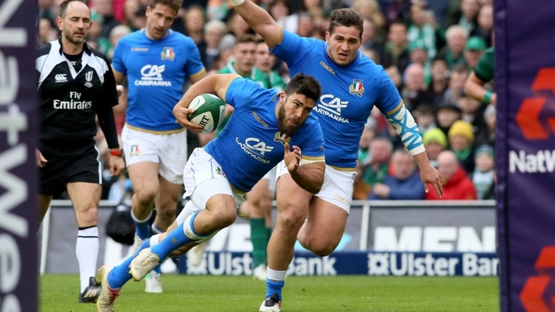 Italy scored three tries against Ireland