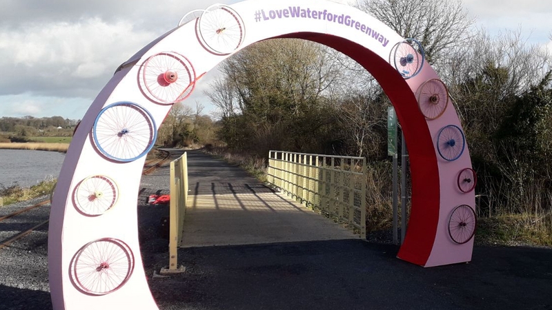 People are being encouraged to get 'selfies' under the giant arches