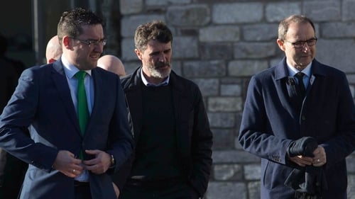 Roy Keane and Martin O'Neill were among the mourners in Ovens, Co Cork