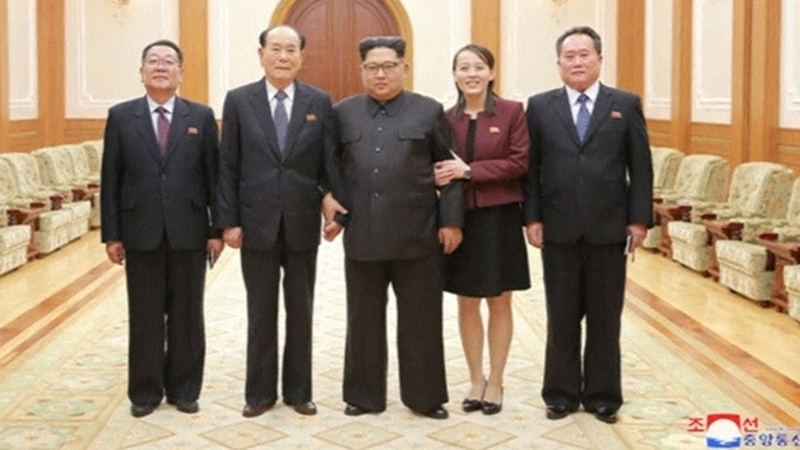 Kim Jong-un met the North Korean delegation on its return from Pyeongchang