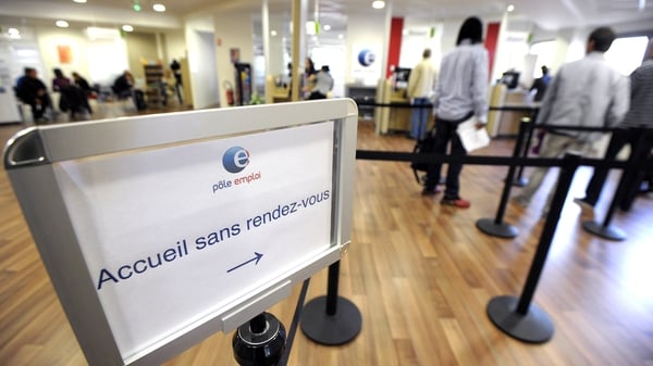 The EU's official statistics agency said the jobless rate in the single currency area fell to 8.5% in February, down from 8.6% in January