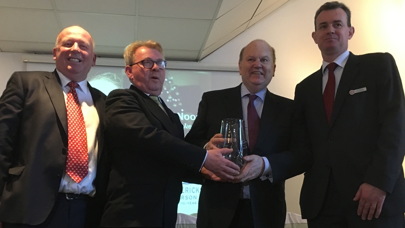 Michael Noonan (second from right) was acknowledged for his work on bringing Ireland out of the bailout