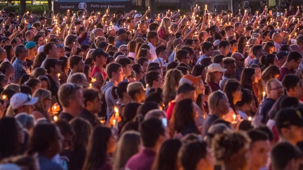 A vigil was held for the victims in Parkland last night
