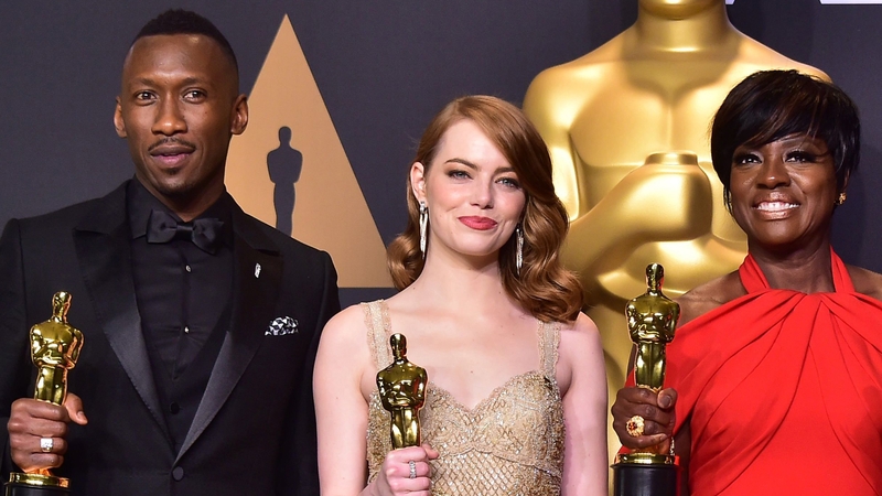 Oscar winners last year, presenters this year (L-R) Mahershala Ali, Emma Stone and Viola Davis