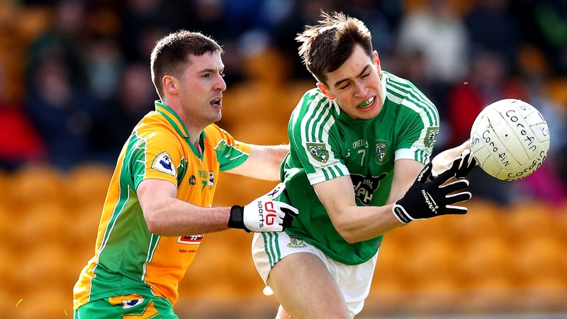 Corofin's Dylan Wall and Mark Dempsey of Moorefield