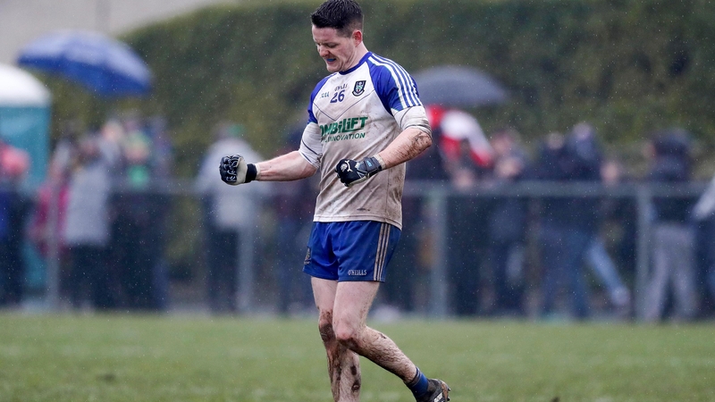 Conor McManus celebrates at the full-time whistle