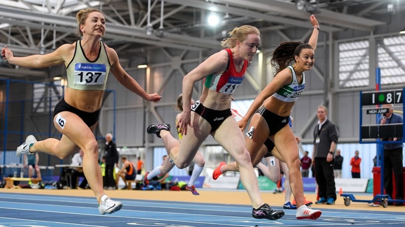 Amy Foster racing to victory