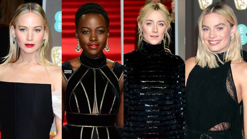 Jennifer Lawrence, Lupita Nyong'o, Saoirse Ronan and Margot Robbie were among those wearing black for the occasion