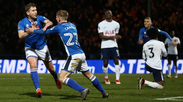 Rochdale celebrate their equaliser