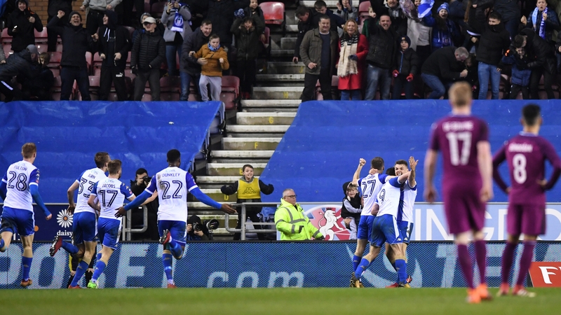 Man City lost Fabian Delph to a red card.