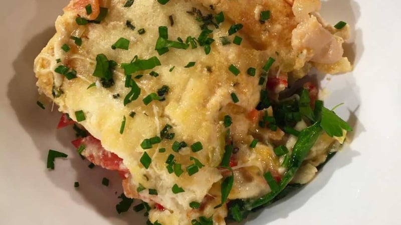 Red Pepper, Leek & Cannellini Bean Lasagne from Catherine Fulvio.