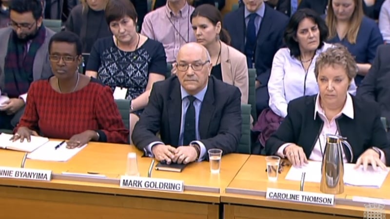 Oxfam's Chief Executive Mark Goldring addressed a British parliamentary committee
