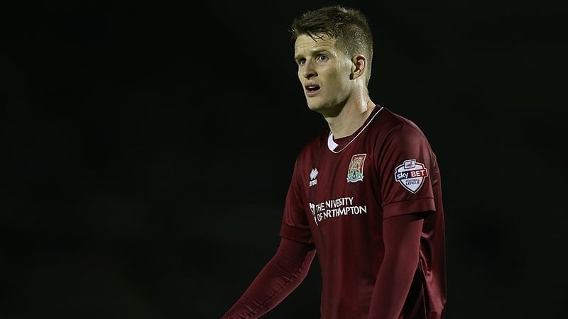 Paul Corry in action for Northampton Town shortly before sustaining his injury