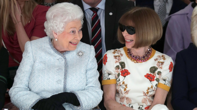 The face says it all! Queen Elizabeth II and Anna Wintour nail the frow